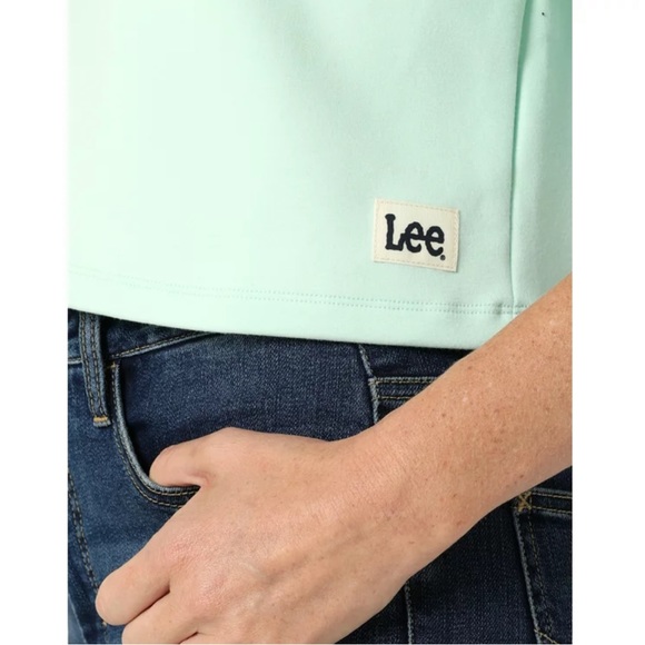 Lee Women's Cropped Tee Color Seaglass Size L - Picture 3 of 8